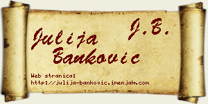Julija Banković vizit kartica
